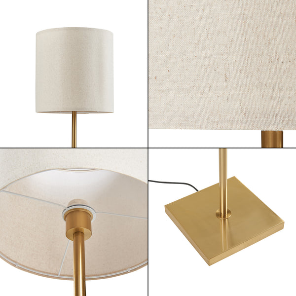 Lampadaire Fildholm 157cm couleur laiton/effet lin [lux.pro]