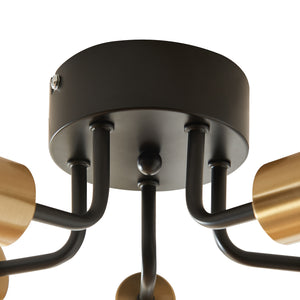 Plafonnier Barrow Noir/Or [lux.pro]