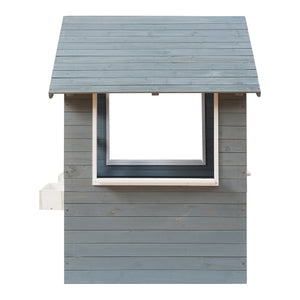 Maison de jeu pour enfants Vesa 138x120x102 cm Bois de sapin Gris [casa.pro]
