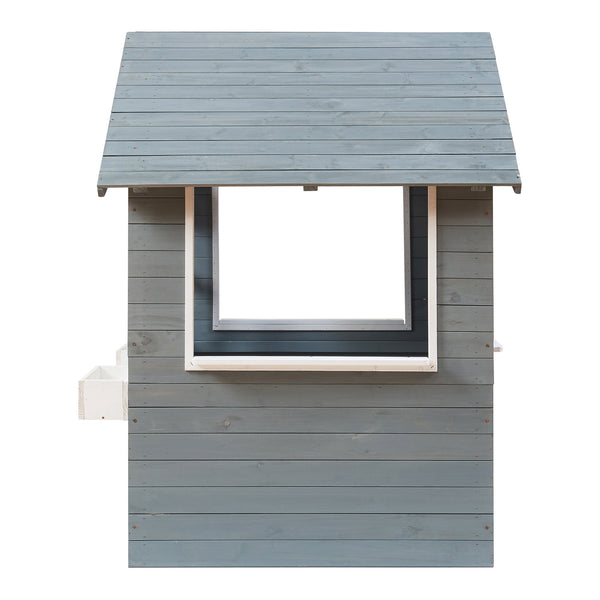 Maison de jeu pour enfants Vesa 138x120x102 cm Bois de sapin Gris [casa.pro]