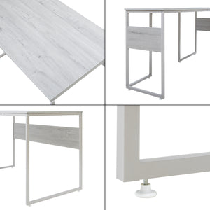 Bureau Karlstang en L 166x120x75 cm Gris clair [en.casa]