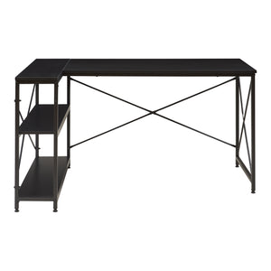Bureau Raundsvalt 137 x 88 x 75 cm noir [en.casa]
