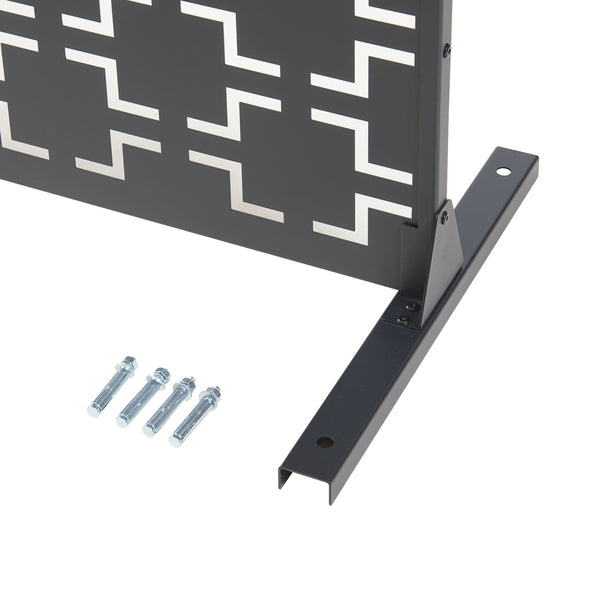 Cloison de séparation Aaskis acier 200 x 100 x 50 cm noir casa.pro 