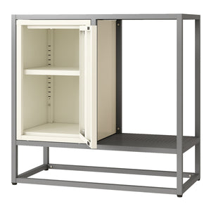 Buffet Burlöv Acier 70x72x35 cm Gris/Blanc [en.casa]