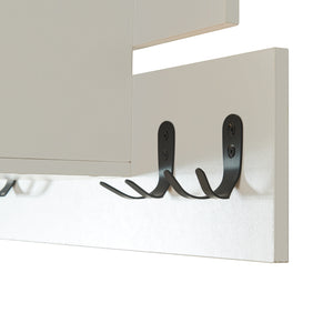 Porte-manteau mural Vänd avec compartiment de rangement 32x60x14 cm Blanc [en.casa]