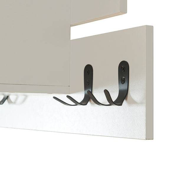 Porte-manteau mural Vänd avec compartiment de rangement 32x60x14 cm Blanc [en.casa]