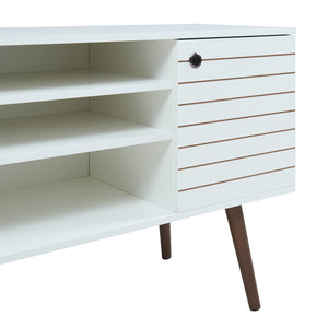 Meuble TV Vare 130x40x66 cm Blanc [en.casa]