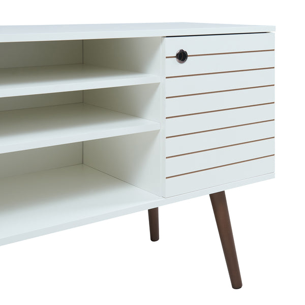 Meuble TV Vare 130x40x66 cm Blanc [en.casa]