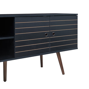 Meuble TV Vare 160 x 40 x 66 cm noir [en.casa] 