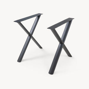 Structure de table Klixjö lot de 2 acier 72x70x10 cm noir [en.casa]