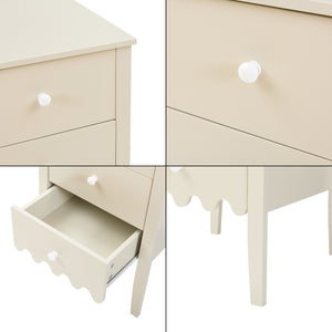Commode Luspoo avec 4 tiroirs 82x40x40 cm crème blanche [en.casa]