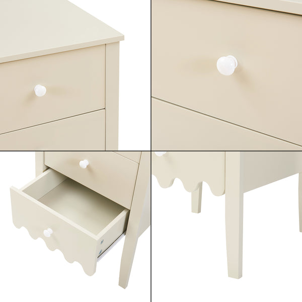 Commode Luspoo avec 4 tiroirs 82x40x40 cm crème blanche [en.casa]