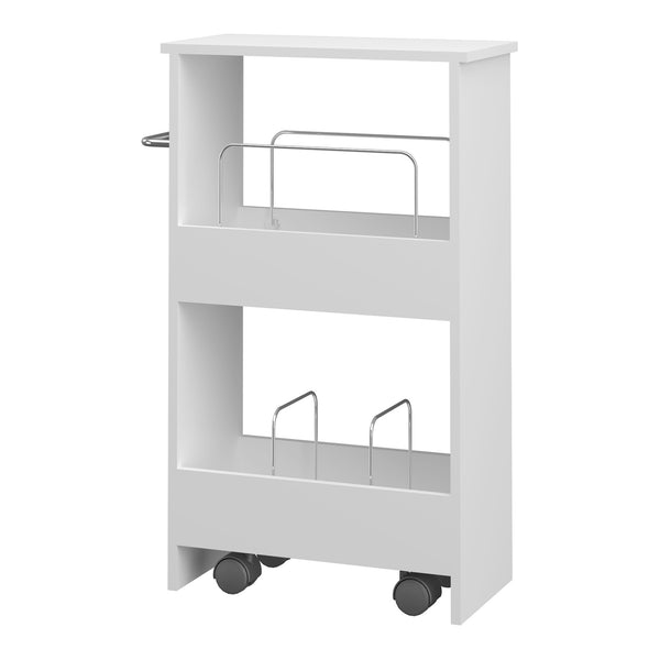 Chariot Katra 67x40x20 cm Blanc [en.casa]