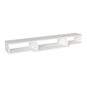 Meuble TV bas suspendu Aar 135x30x16 cm Blanc [en.casa]