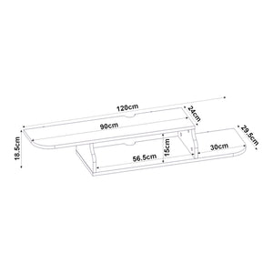 Meuble TV Kershaby mural 120 x 30 x 19 cm blanc [en.casa] 