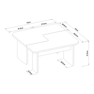 Table basse Boneksbelt 2 pcs. Couleurs grès et travertin [en.casa]