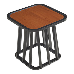 Table d'appoint Burgess 51x51x51 cm Noir/Aspect noyer [en.casa]