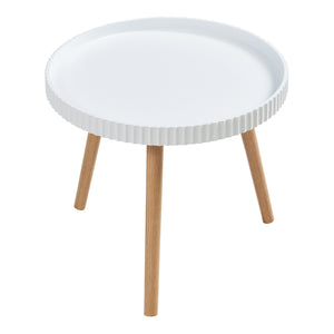 Table d'appoint Bongard Ø50x45 cm Blanc [en.casa]