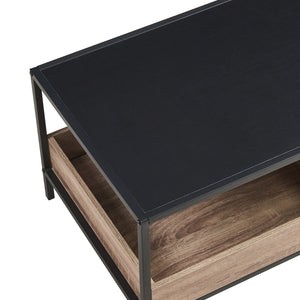 Table basse Belana 100x48x39 cm Noir/Aspect chêne [en.casa]