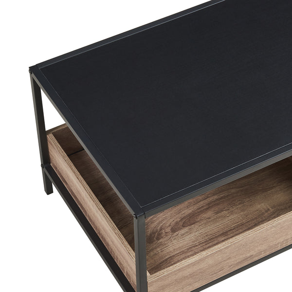 Table basse Belana 100x48x39 cm Noir/Aspect chêne [en.casa]