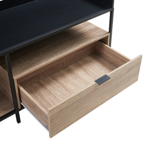 Table TV Belana 120x40x54 cm Noir/Aspect chêne [en.casa]