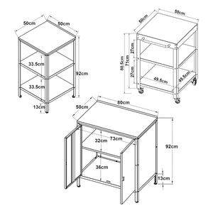 Ensemble d'extérieur Bolognano Étagère armoire et desserte Noir mat [casa.pro]