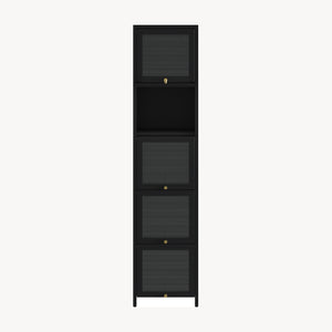 Armoire vitrine Ostersund acier 174 x 40 x 35 cm noir [en.casa]