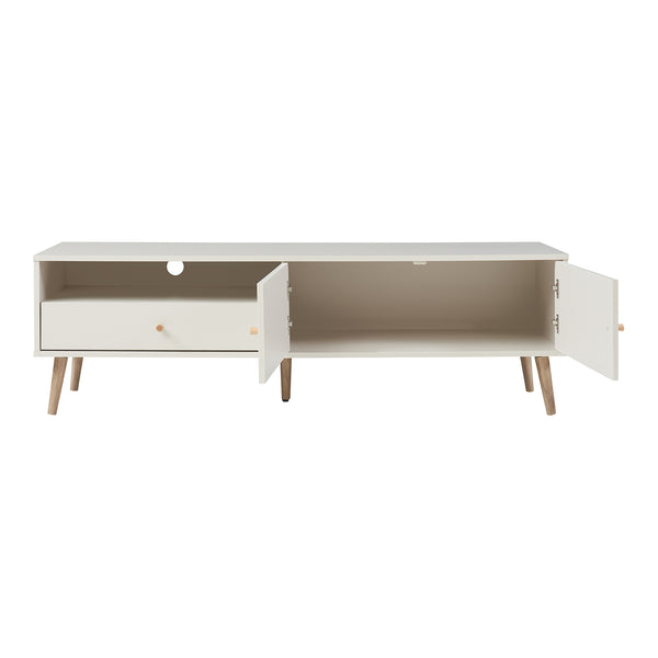 Meuble TV Hallevil 150x39x45 cm Blanc [en.casa]