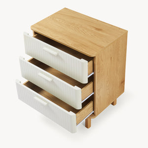 Commode Ferrersp avec 3 tiroirs 70x60x40 cm aspect chêne/sable [en.casa]