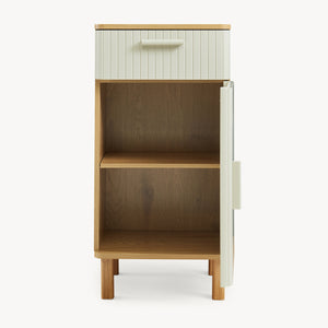 Armoire de salle de bain Ferrersp 80x40x35 cm aspect chêne / couleur sable [en.casa]