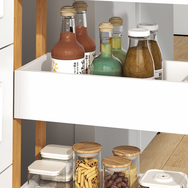 Chariot Varulta 80x41x20 cm Nature/Blanc [en.casa]