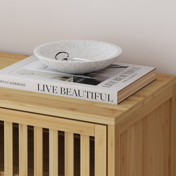 Armoire à chaussures Sirgerg 91x72x35 cm Bambou Naturel [en.casa]