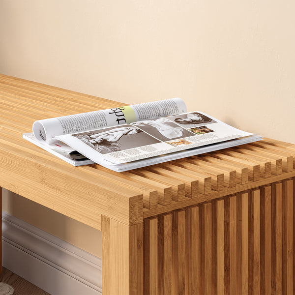 Banc à chaussures Korjad bambou 90 x 33 x 43 cm naturel [en.casa]