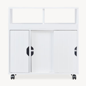 Armoire d'appoint sur roulettes Fadeskimma 72x70x20 cm Blanc [en.casa]