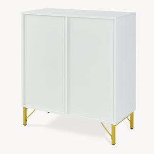 Commode Reyri 90 x 80 x 35 cm blanc / doré [en.casa]