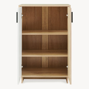 Armoire basse Kenta 90 x 60 x 35 cm effet chêne sonoma blanc [en.casa]