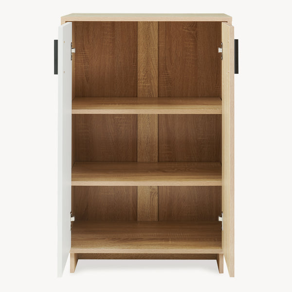 Armoire basse Kenta 90 x 60 x 35 cm effet chêne sonoma blanc [en.casa]