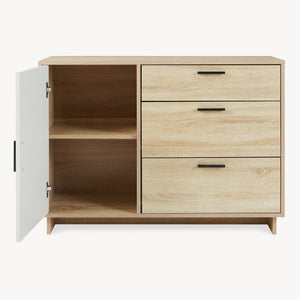Commode Kenta 100 x 35 x 72 cm effet chêne sonoma blanc [en.casa]
