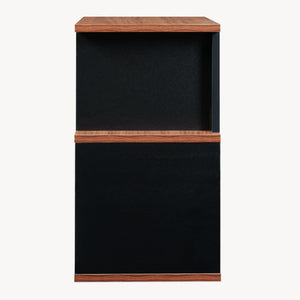 Table d'appoint 'Trond' avec 2 compartiments ouverts 50 x 33 x 29 cm Noir/effet noyer