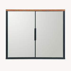 Armoire murale de salle de bain avec miroir Trond 50 x 60 x 15 cm noir effet noyer [en.casa]