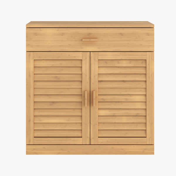 Meuble à chaussures Aarela bambou 67 x 66 x 34 cm naturel [en.casa]