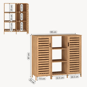 Meuble d’appoint Hakseri 2 éléments 87 x 99 x 33 cm bambou naturel [en.casa]