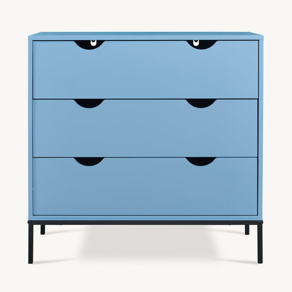Commode Colwyn 78 x 80 x 40 cm bleu noir [en.casa]