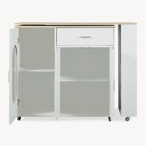 Table de bar extensible Kudebola 115 x 40 x 94 cm effet chêne / blanc [en.casa]