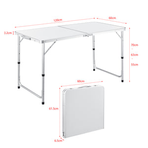 Table de Camping Pliable en Aluminium et MDF avec Hauteur Réglable Table de Jardin