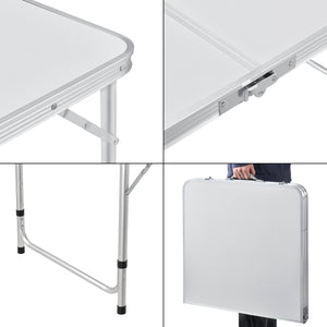 Table de Camping Pliable en Aluminium et MDF avec Hauteur Réglable Table de Jardin