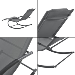 Chaise à bascule Tarent 150 kg Gris foncé [en.casa]