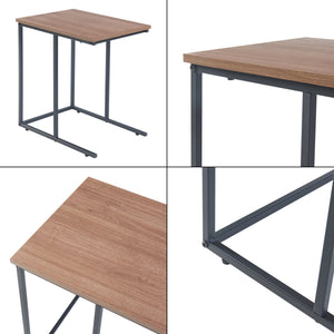 Table d'appoint Augustenborg en lot de 3 Noir / aspect noyer [en.casa]