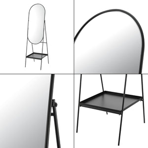 Miroir sur pied Perano 160 x 46 x 50 cm noir [en.casa]