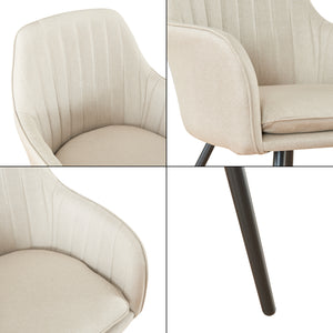 Chaise de salle à manger Kannonkoski en lot de 2 Beige [en.casa]